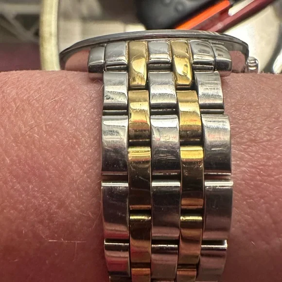 Kate Spade Watch Silver, Gold, Opal Face, Diamond Accents, Elegant, Gently Loved - Picture 3 of 16